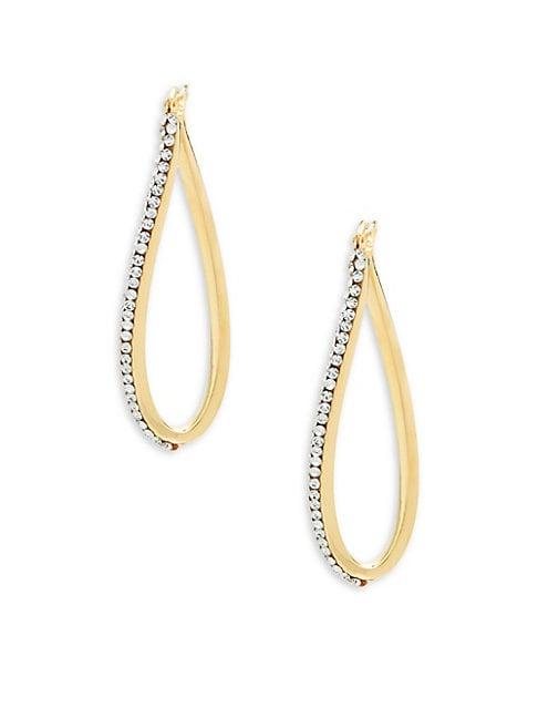 Saks Fifth Avenue 14k Yellow Gold & Swarovski Crystal Teardrop Earrings