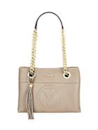 Valentino By Mario Valentino Embossed Logo Leather Shoulder Bag