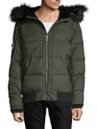Noize Outerwear Co. Quilted Faux Fur-trimmed Bomber Jacket