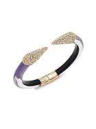 Alexis Bittar Lucite Crystal & 10k Gold-plated Hinged Bracelet