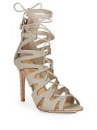 Schutz Nadia Reptile-embossed Lace-up Pumps