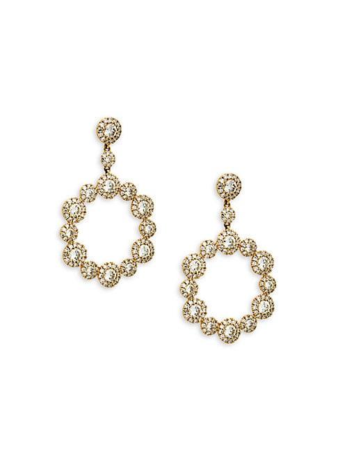 Saks Fifth Avenue 14k Gold & Diamond Halo Drop Earrings