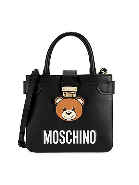 Moschino Bear Patch Leather Tote