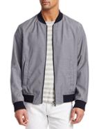 Saks Fifth Avenue Collection Check Bomber Jacket