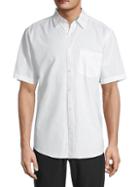 Vintage Short-sleeve Linen-blend Shirt