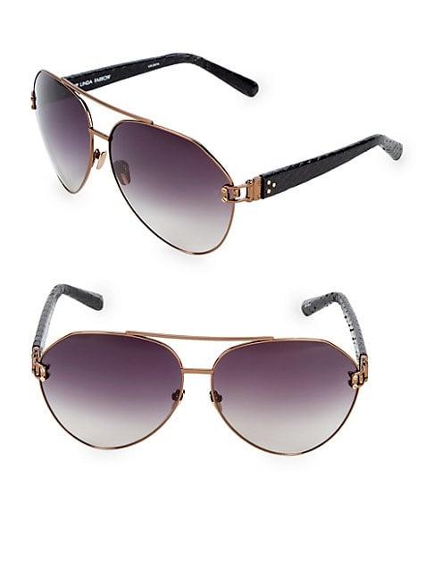 Linda Farrow Luxe 69mm Aviator Sunglasses