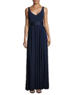 Vera Wang Solid Sleeveless Gown