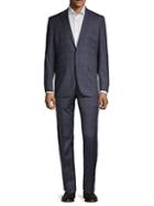 Kenneth Cole New York Plaid Regular-fit Wool Blend Suit