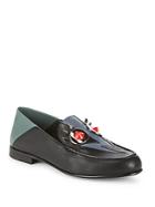 Fendi Slip-on Round Toe Leather Loafers