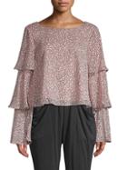 Bcbgeneration Printed Tiered Bell-sleeve Top