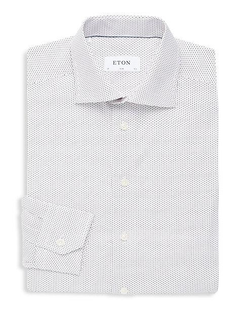Eton Slim-fit Dotted Cotton Button-down Shirt