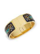 Herm S Vintage Goldtone Abstract Wide Bangle