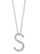Effy 14k White Gold & Diamond S Pendant Necklace