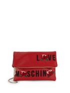 Love Moschino Embroidered Faux Leather Shoulder Bag