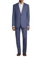 Canali Printed Notch Lapel Wool Suit