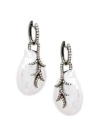 Tara Pearls 16mm-18mm White Baroque Pearl & Diamond Drop Earrings