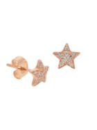 Nephora 14k Rose Gold Diamond Star Stud Earrings