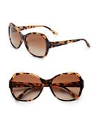 Versace 57mm Round Tortoise Sunglasses