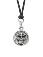 King Baby Studio Sterling Silver Baroque Skull Coin Pendant Necklace