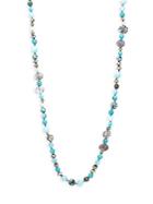 Chan Luu Turquoise And Sterling Silver Long Necklace