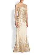 Marchesa Floral & Lace Mermaid Gown