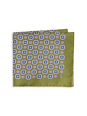 Yves Saint Laurent Neat Medallion Silk Pocket Square