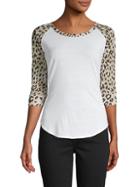 Chaser Animal-print Cotton-blend Jersey Top