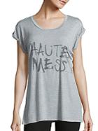 Haute Hippie Heathered Graphic Front T-shirt