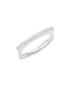 Casa Reale Square Stack Diamond And 14k White Gold Ring