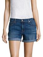 7 For All Mankind Relaxed Rolled Denim Shorts
