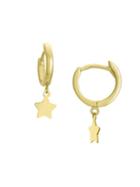 Saks Fifth Avenue 14k Yellow Gold Star Hoop Drop Earrings