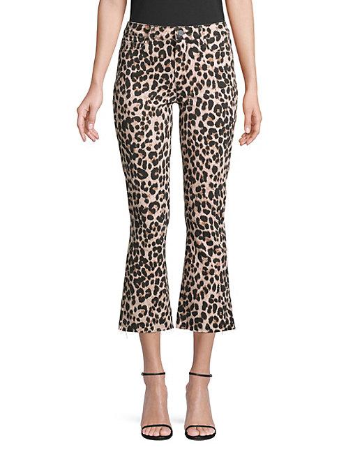 Paige Colette High-rise Leopard Kick Flare Jeans