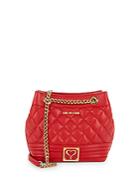 Love Moschino Quilted Heart Front Bucket Bag