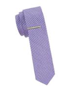 Calvin Klein Gingham Linen & Silk Blend Slim Tie