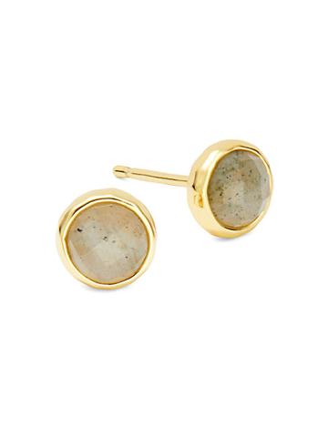 Gorjana 2-piece 18k Goldplated Power Gemstone Stud Earrings