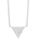 Saks Fifth Avenue 14k White Gold & Diamond Triangle Necklace