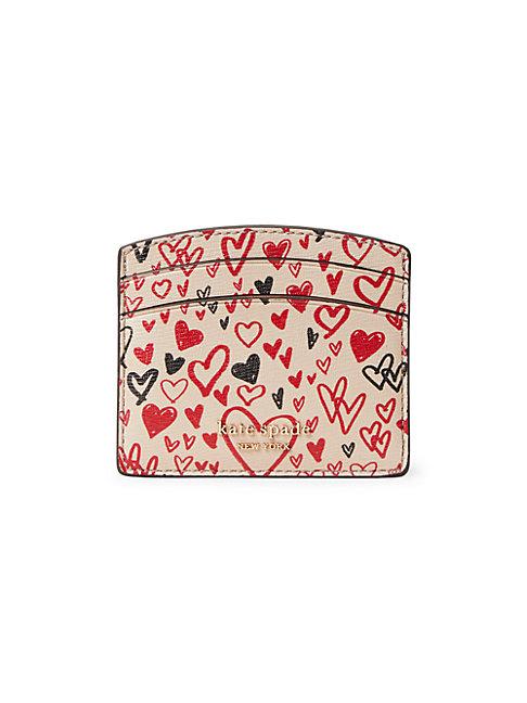 Kate Spade New York Heart-print Leather Card Holder