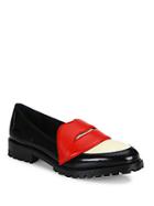 Alice + Olivia Tamar Lips Leather & Calf Hair Loafers