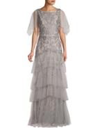 Marchesa Notte Metallic Embroidered Gown