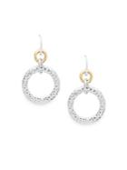 Gurhan 24k Gold & Sterling Silver Circle Drop Earrings