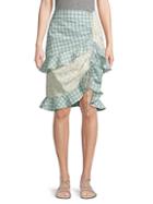 English Factory Ruffled Cotton Patchwork Skirt