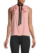 Cece Tie-neck Ruffled Sleeveless Top