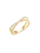 Nephora 14k Yellow Gold & Diamond Crisscross Ring
