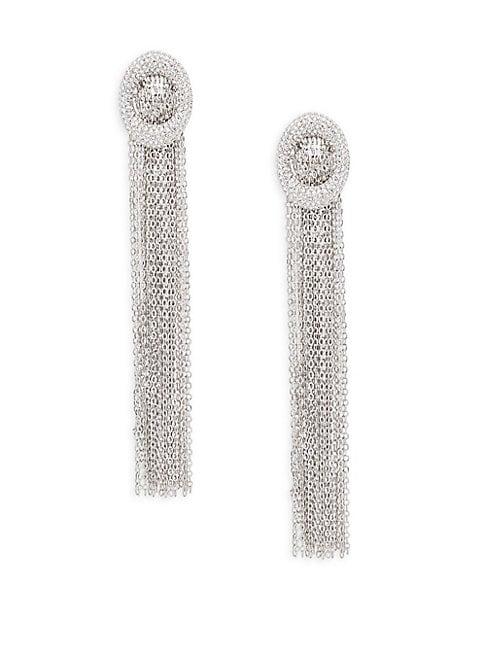 Adriana Orsini Chain Tassel Crystal Drop Earrings