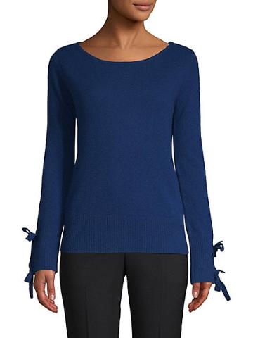 Qi New York Tie-accented Cashmere Sweater