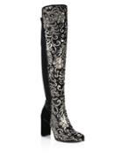 Stuart Weitzman Alljil Tall Sequin-embroidered Velvet Boots