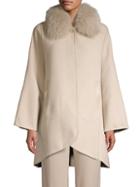 Elie Tahari Howie Fox Fur-collar Coat