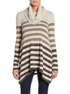 Cashmere Saks Fifth Avenue Ombre Striped Cowlneck Cashmere Tunic