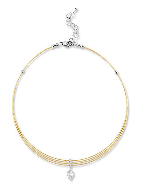 Alor 18k Gold Stainless Steel & 0.11 Tcw Diamond Pendant Necklace