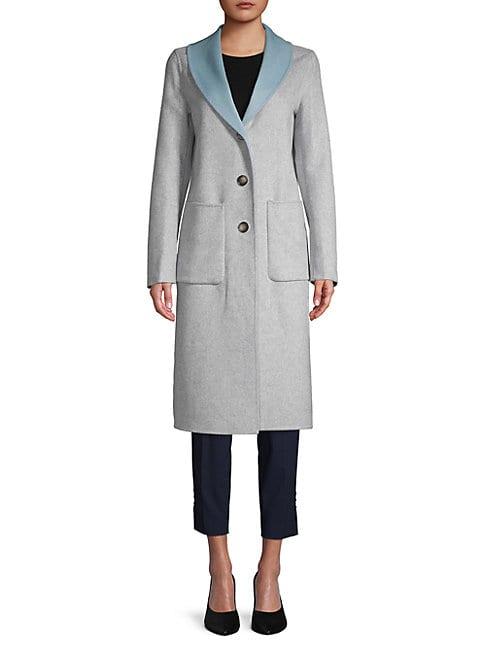 Tahari Jenna Shawl Collar Wool-blend Coat